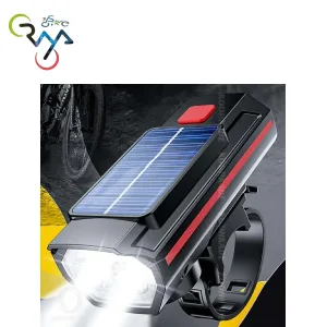 چراغ جلو دوچرخه بوق دار شارژی خورشیدی مدل نیترو  NITRO